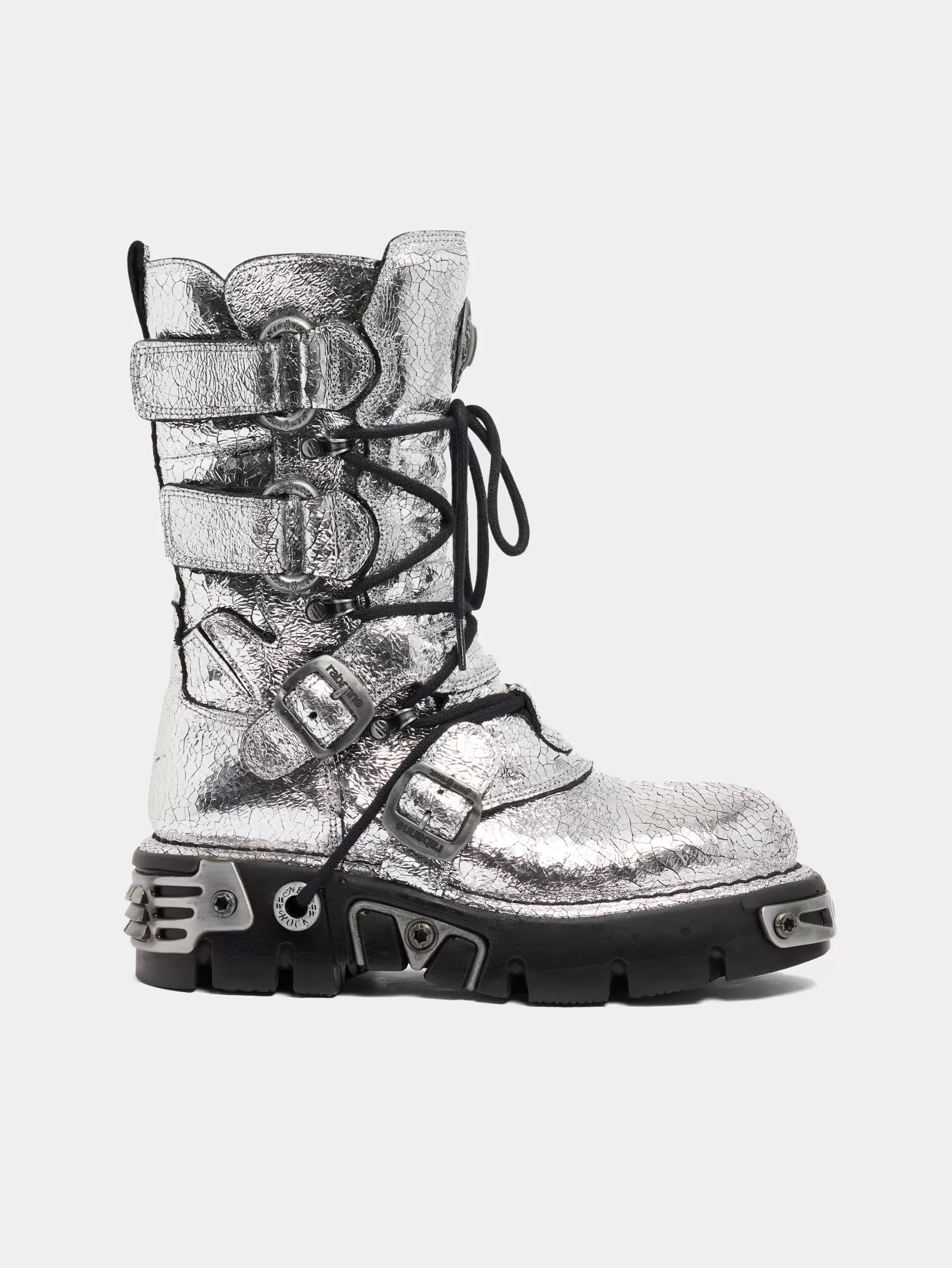 Rabanne Chaussures^BOTTES x NEW ROCK ARGENT