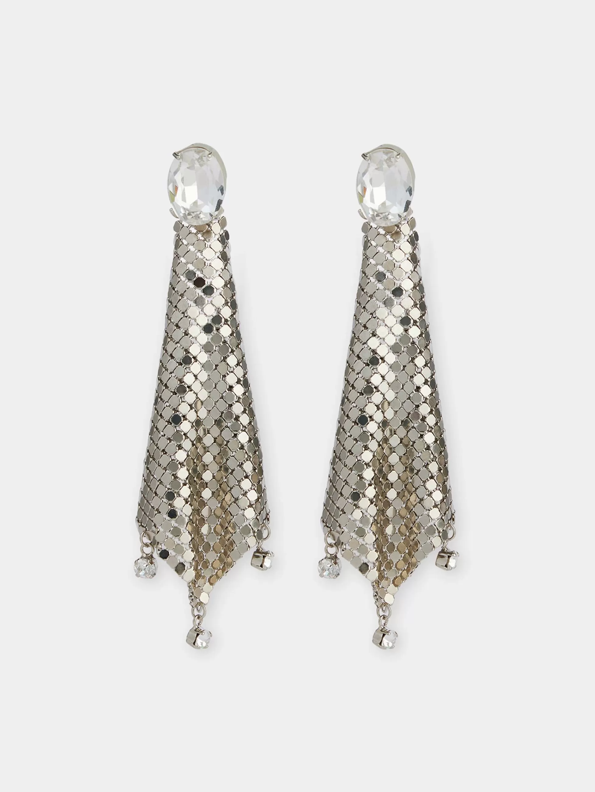 Rabanne Sélection De Soirée | Boucles D'Oreilles^Boucles d'oreilles en cotte de maille argenté avec cristaux