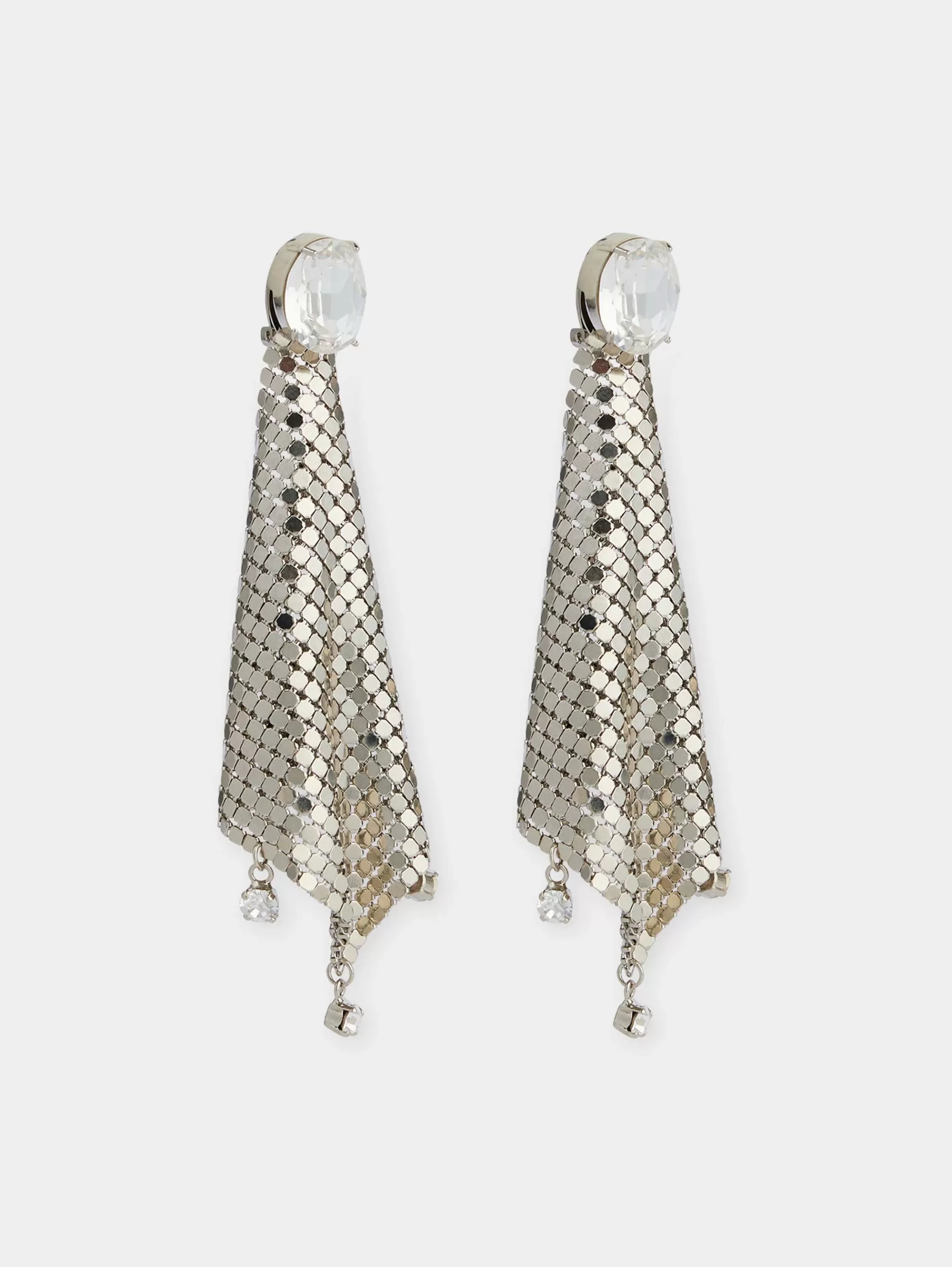 Rabanne Sélection De Soirée | Boucles D'Oreilles^Boucles d'oreilles en cotte de maille argenté avec cristaux
