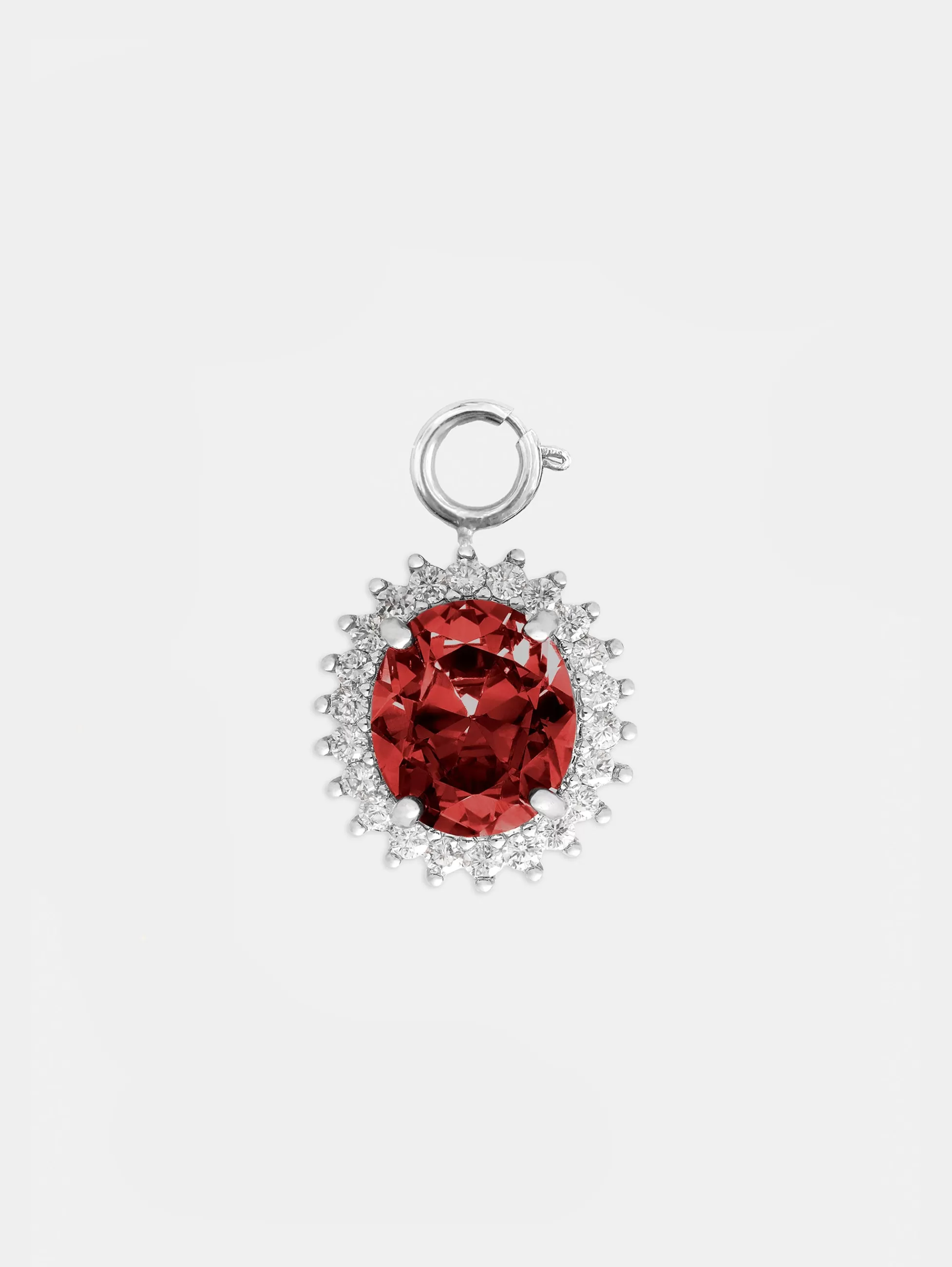 Rabanne Petits Cadeaux | Personnalisez Votre Sac^Charm oval en cristal rouge ruby