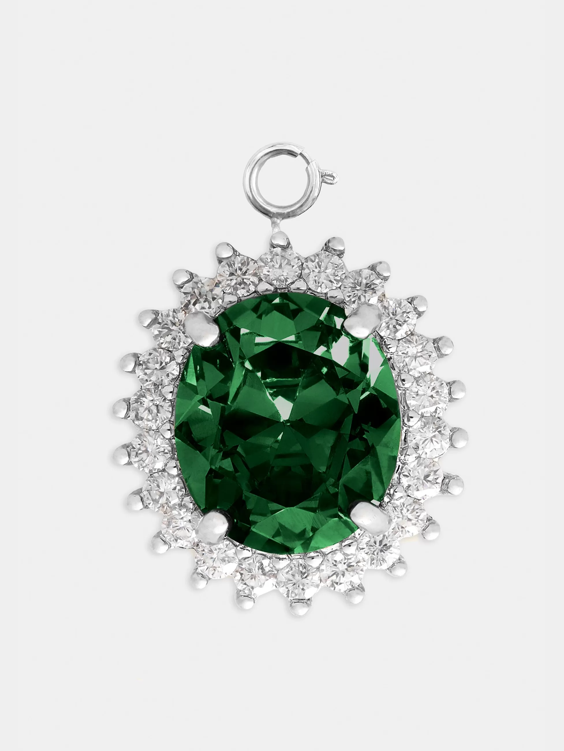 Rabanne Personnalisez Votre Sac | Charms^Charm oval en cristal vert