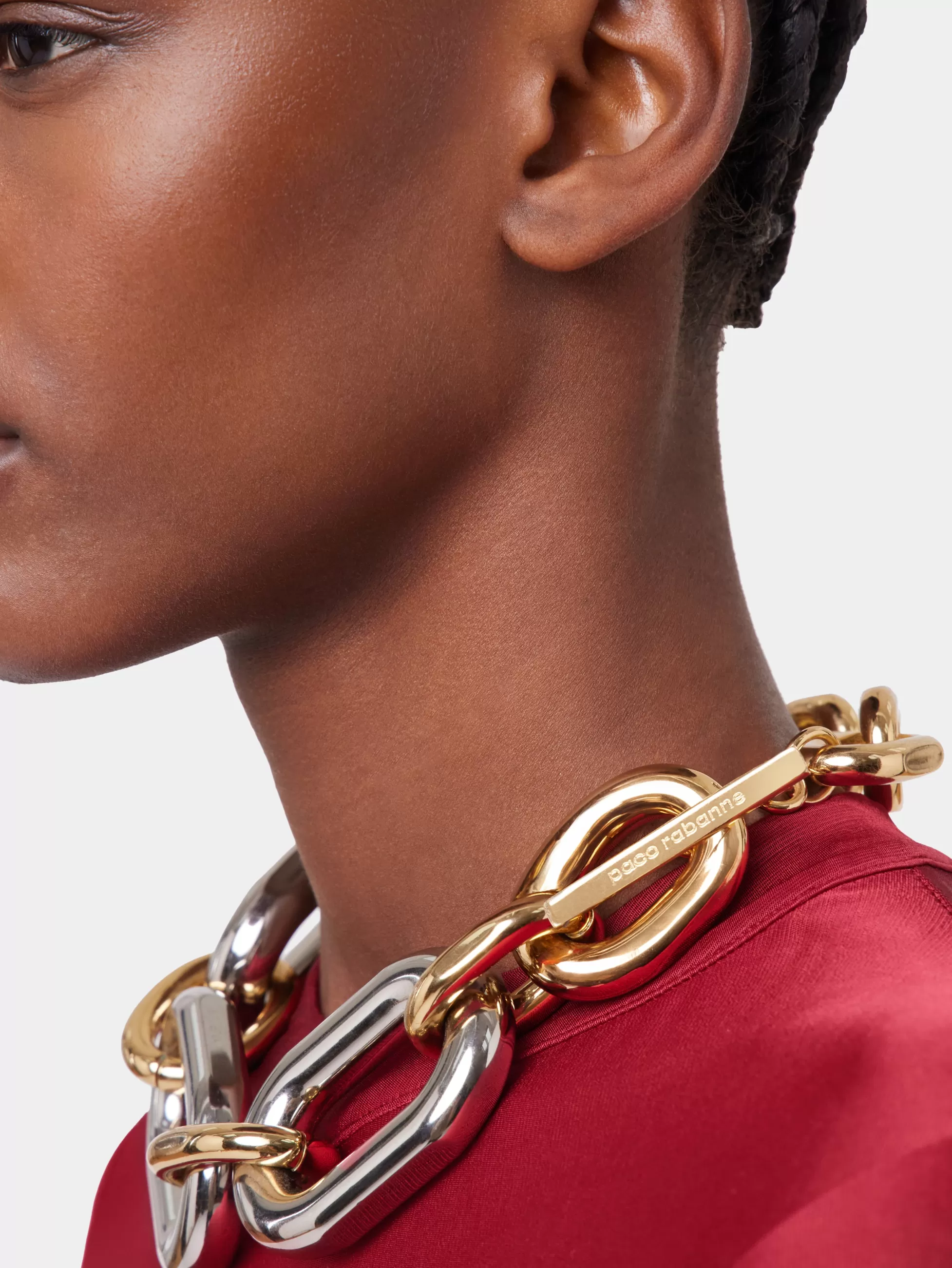 Rabanne Sélection De Soirée | Colliers^Collier XL Link oversize doré et argent