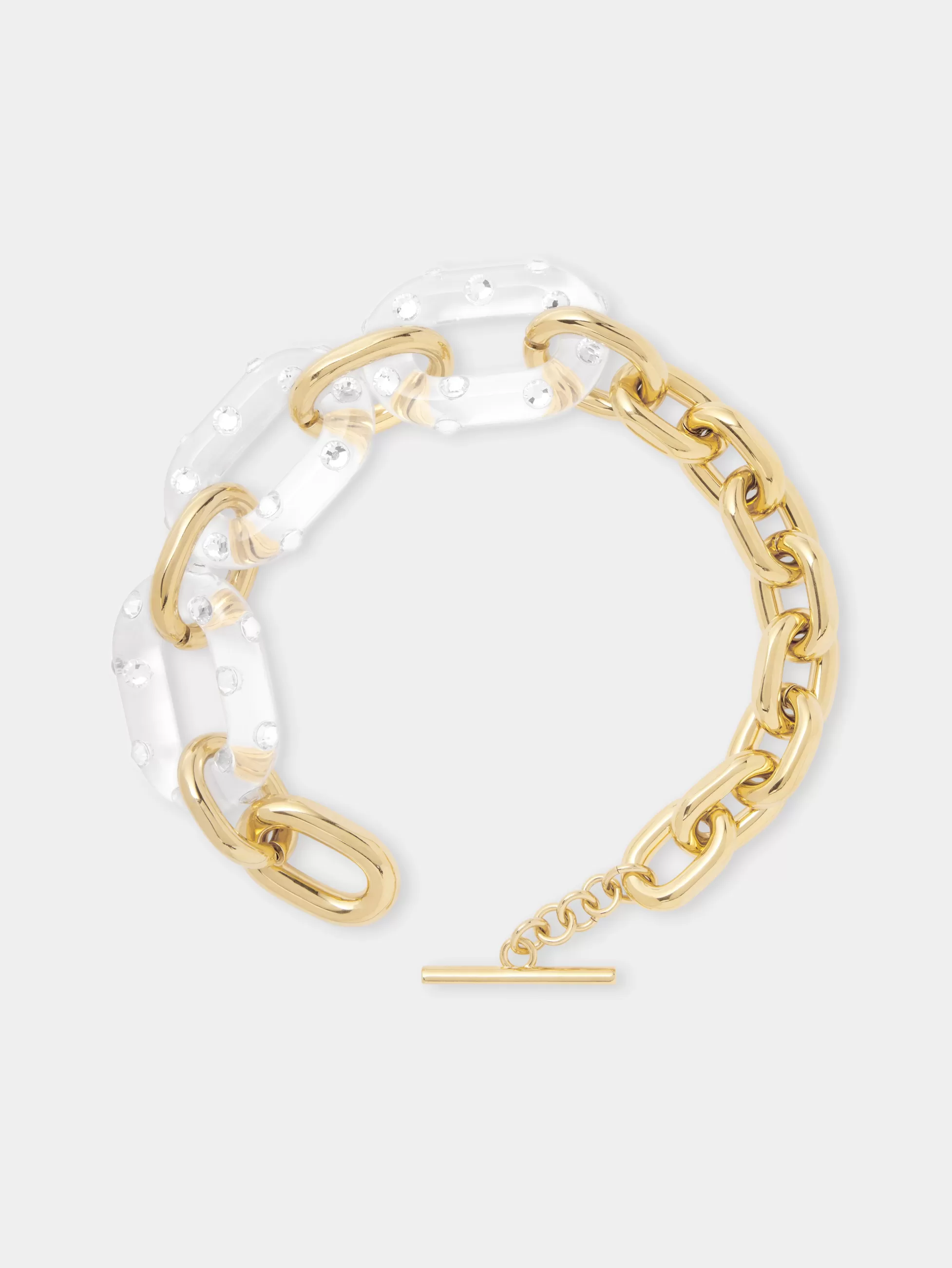 Rabanne Colliers^COLLIER XL LINK OVERSIZE TRANSPARENT à STRASS