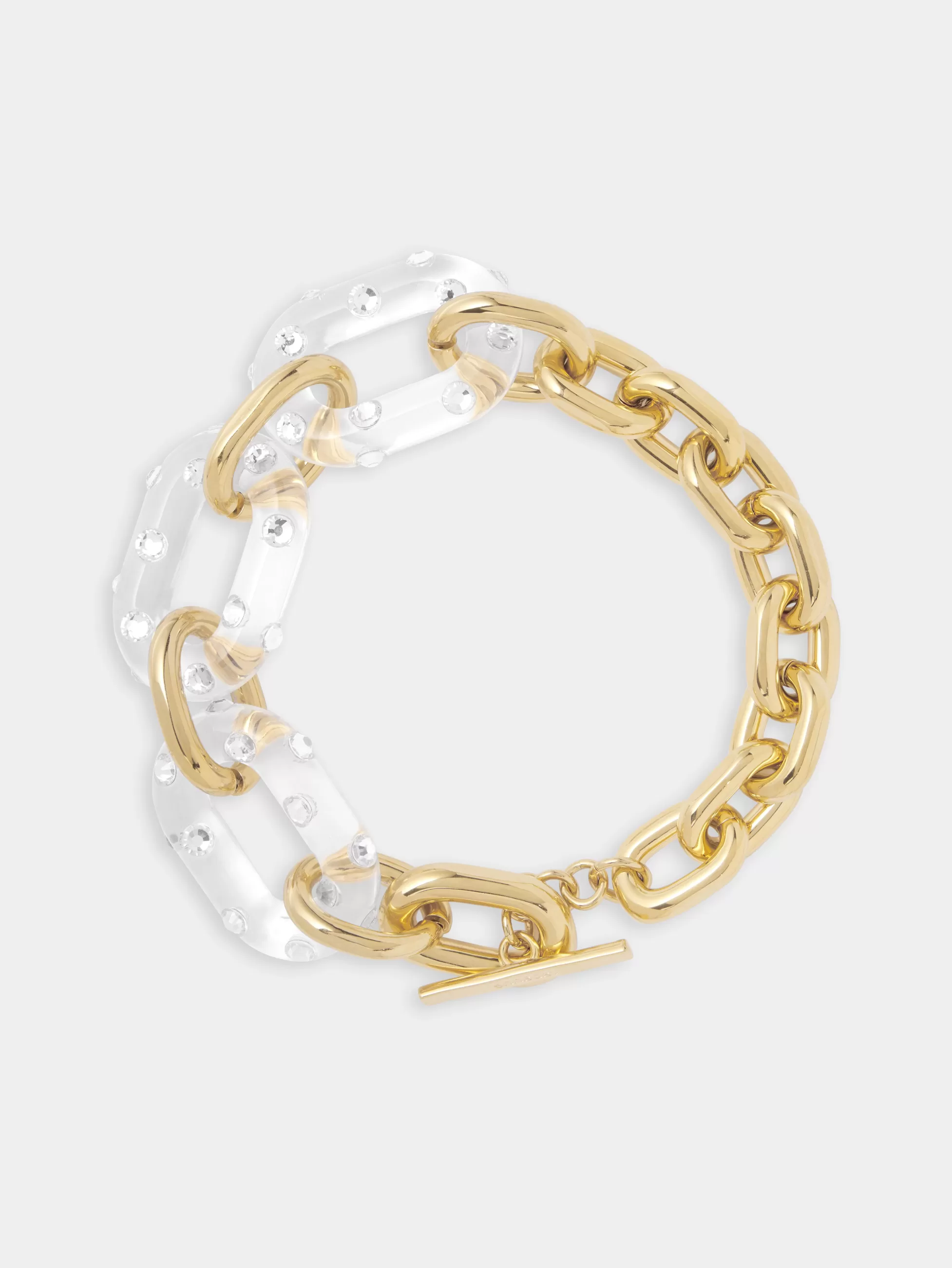 Rabanne Colliers^COLLIER XL LINK OVERSIZE TRANSPARENT à STRASS