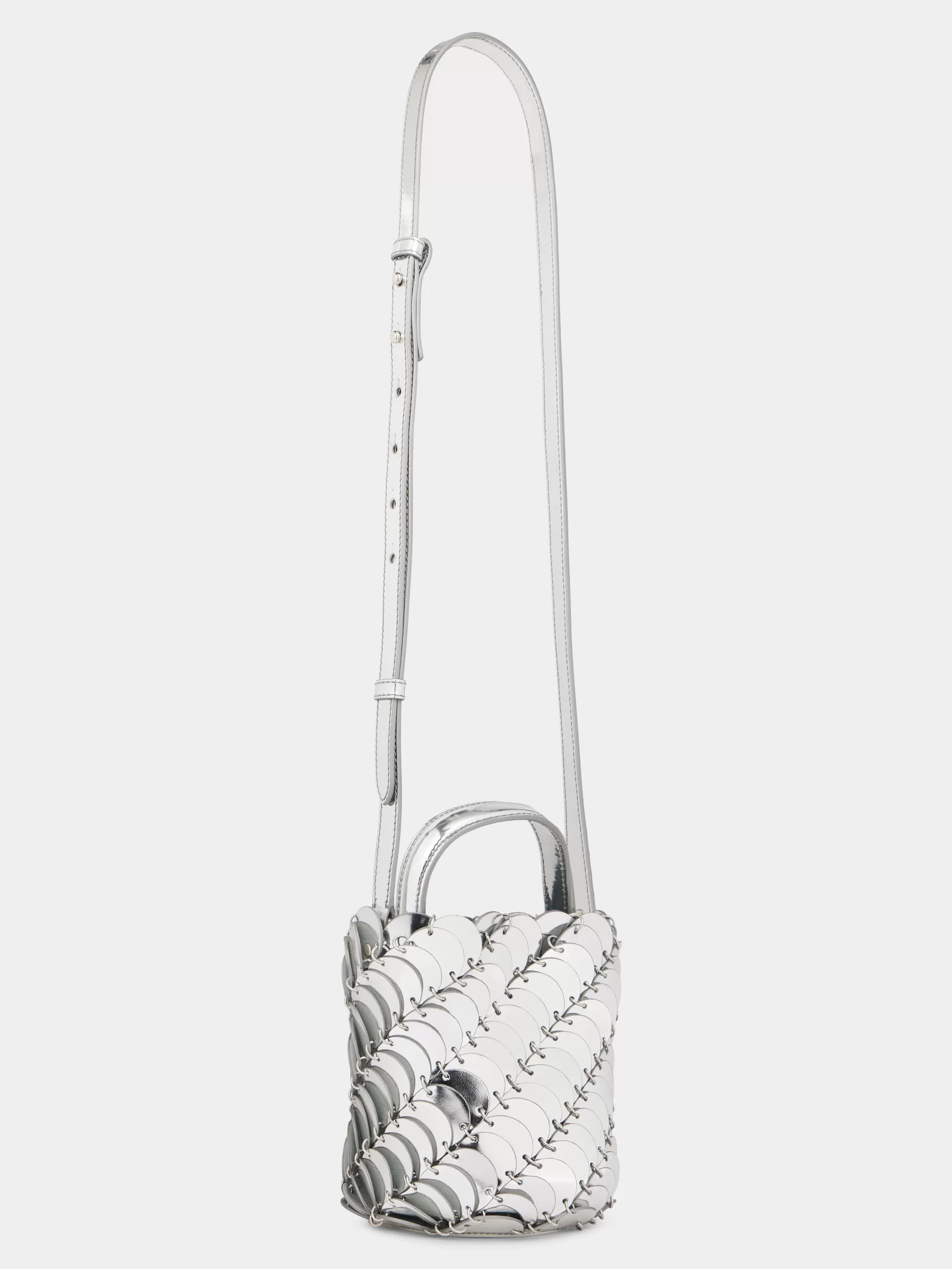 Rabanne Les Sacs Paco En Cuir^Medium silver BUCKET PACO BAG IN LEATHER