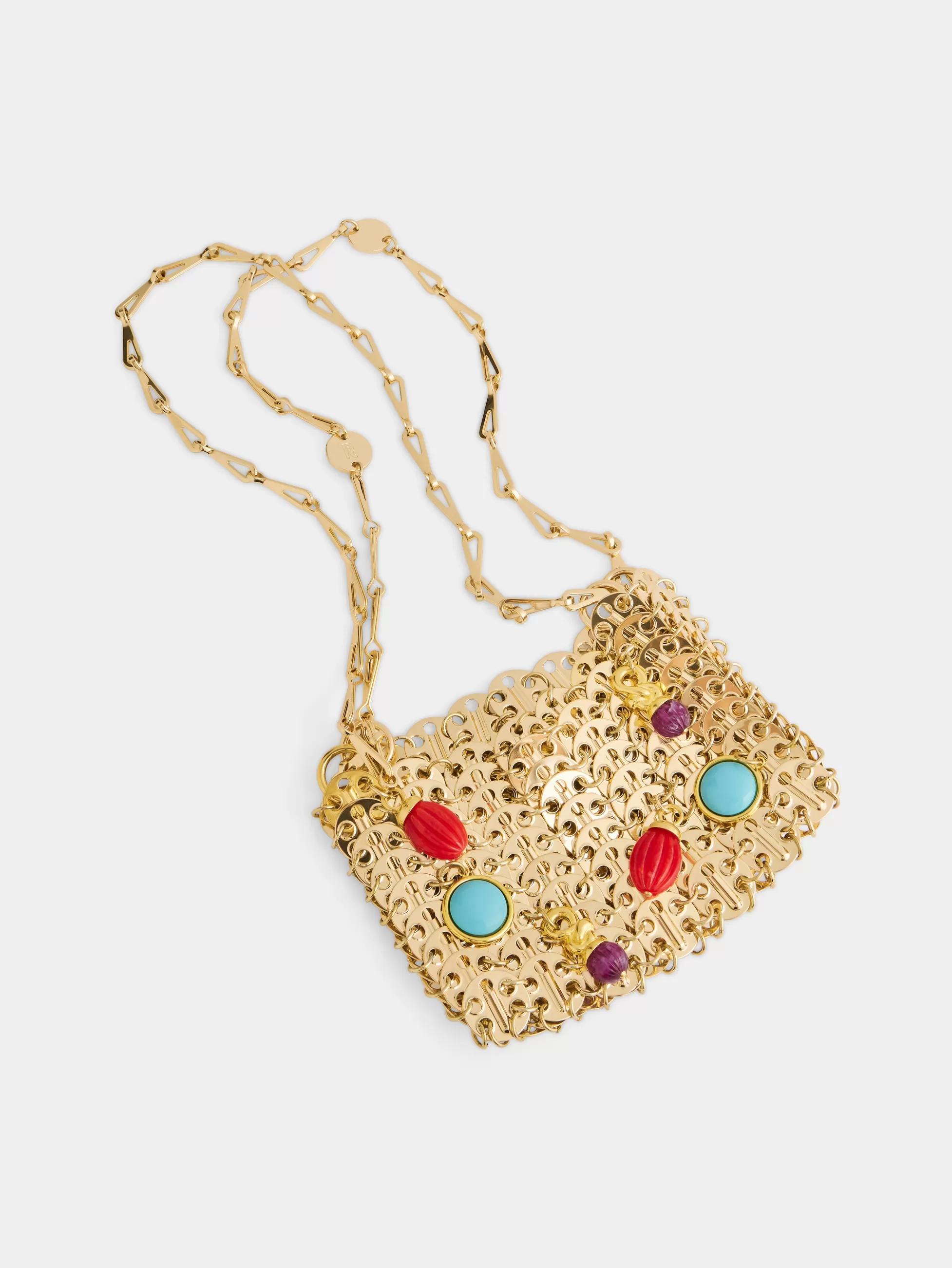 Rabanne Sacs Porté Épaule | Le Sac 1969^Sac 1969 nano or orné de breloques colorées