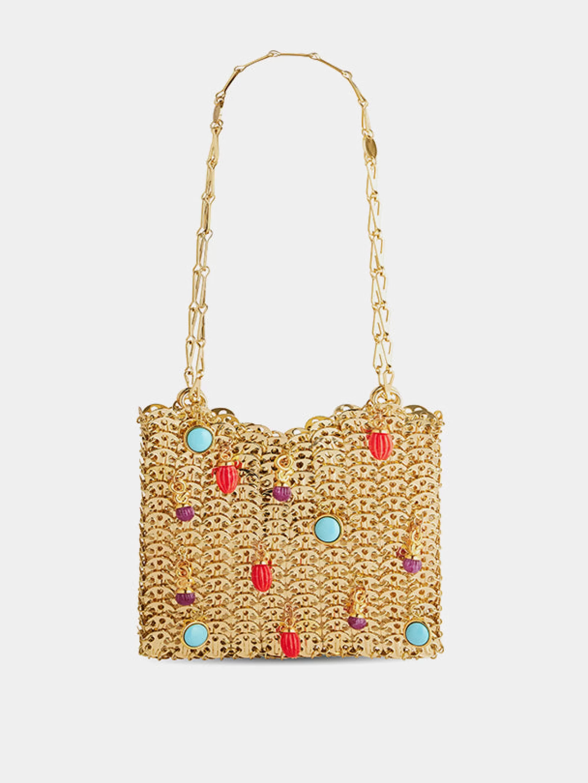 Rabanne Sacs Porté Épaule | Le Sac 1969^Sac 1969 or orné de breloques colorées