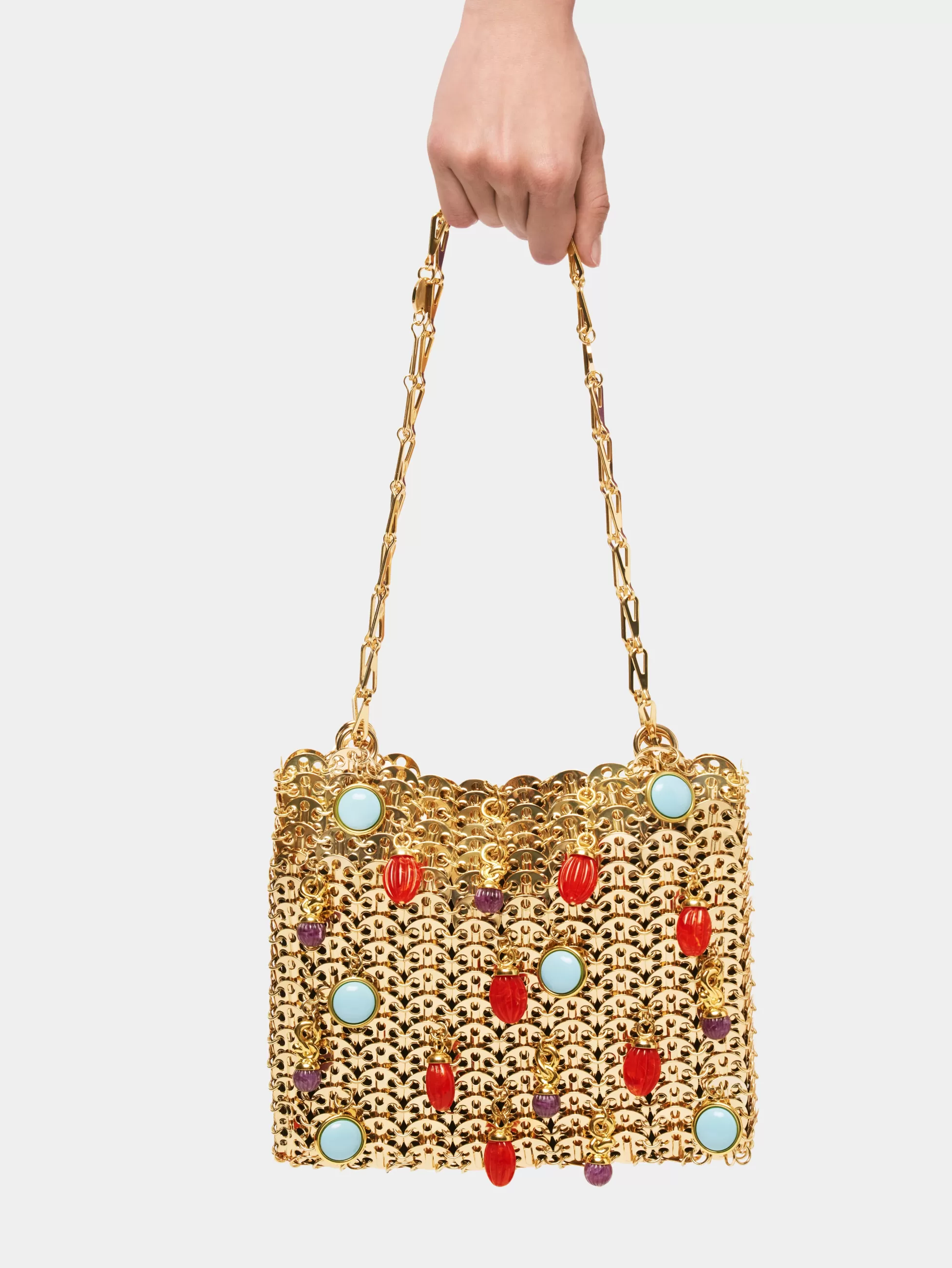 Rabanne Sacs Porté Épaule | Le Sac 1969^Sac 1969 or orné de breloques colorées