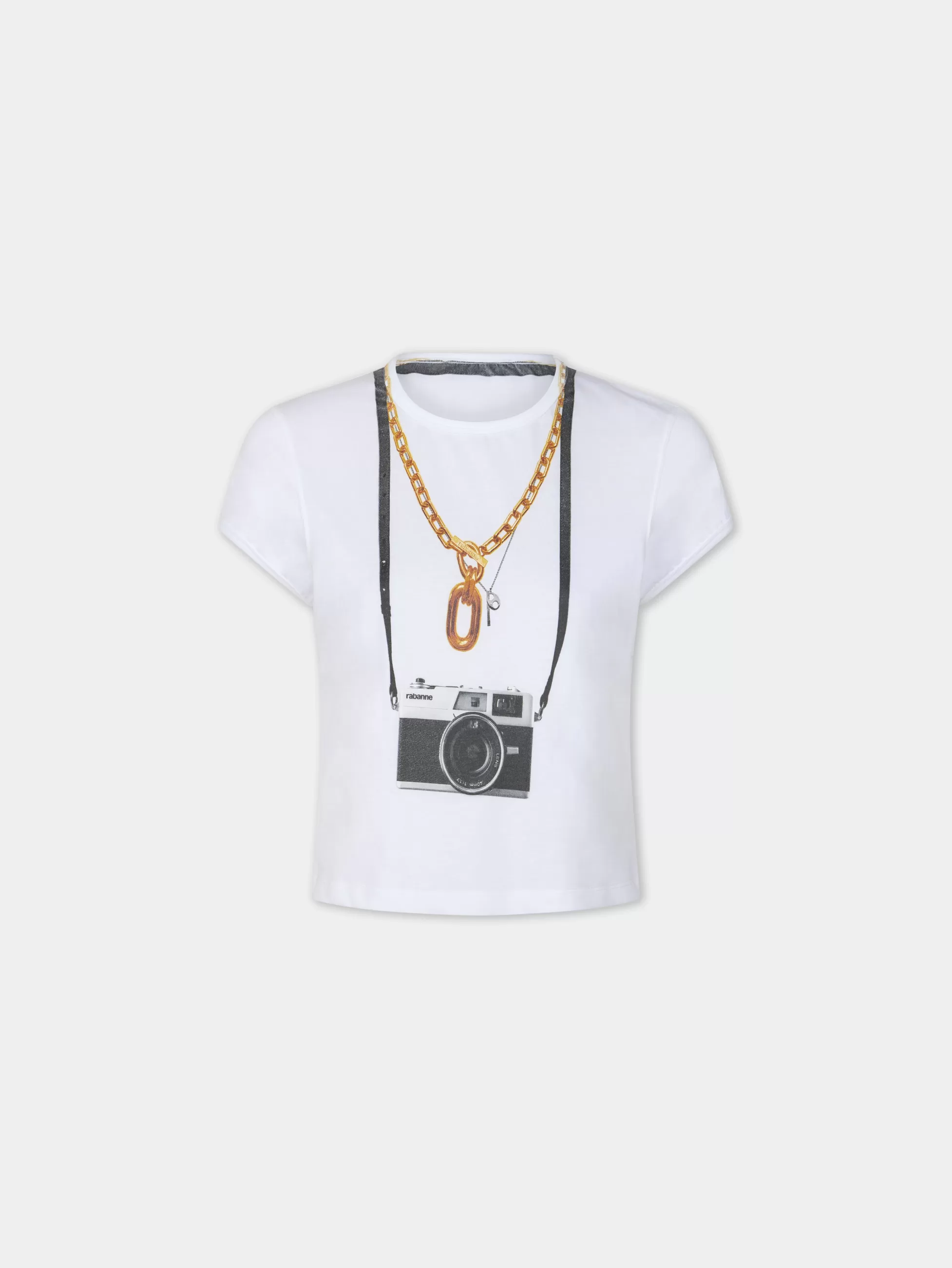 Rabanne Hauts^TEE-SHIRT CROPPED EN COTON IMPRIMé